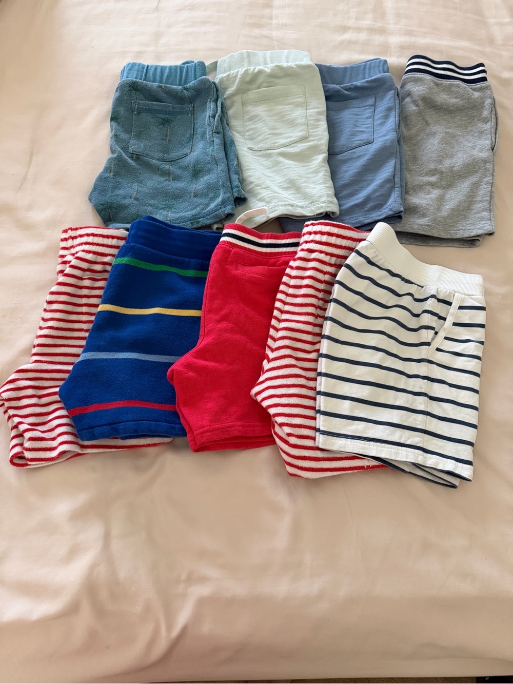 8 Janie & Jack and 1 Ralph Lauren Shorts boys size 7 navy red blue green strip